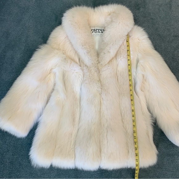 Genuine Fox Fur Open Front Collared Jacket With Pockets - Picture 7 of 14